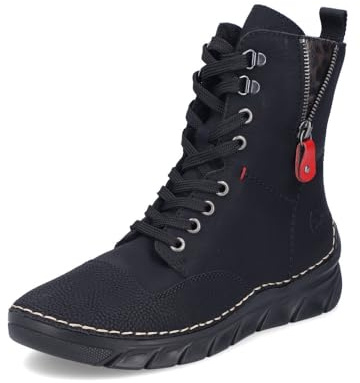 Rieker Bottes à lacets pour femme 55014 - Noir - Taille 38 EU, Noir, 38 EU