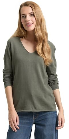 TOM TAILOR 1012976 Pull-Over Femme, 39004 - Vert Nuageux, XXL