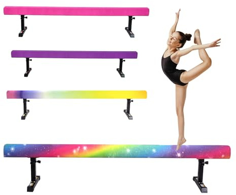 Trave di equilibrio per bambini - Trave di equilibrio pieghevole regolabile in altezza da 17 a 55 cm, attrezzo portatile per l'allenamento con le gambe per fitness/allenamento/ginnastica (colorato?)