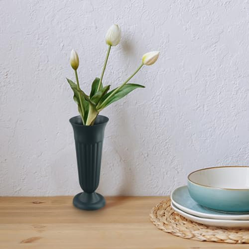 Jarrón decorativo listo para cementerio para personalizar espacios funerarios con flores (verde)