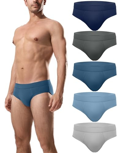 Channo Slip Uomo Cotone Confortevole: Mutande Elasticizzate e Traspirante per Maschi 5 Pack(Multicolore, M)