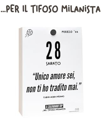 Il calendario DEL TIFOSO MILANISTA 2026| Un anno di Emozioni Ricordi e Aneddoti | Inserto | In Confezione Regalo | cm 10x14 | Made in Italy
