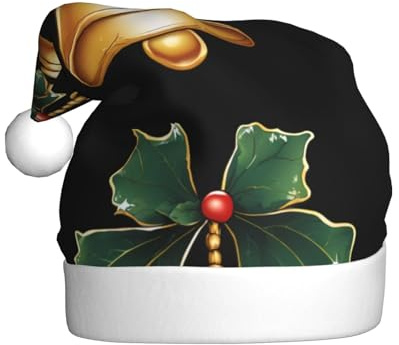 WHJSSF Green butterfly bell Picture Christmas Hat for Adult Making It a Fun and Durable Gift for Men and Women