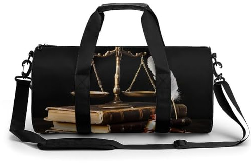 Law Firm Scales Justice Hammer Gym Bag Travel Duffel Bag Lightweight Carry On Bags Weekender Bags for Women Men