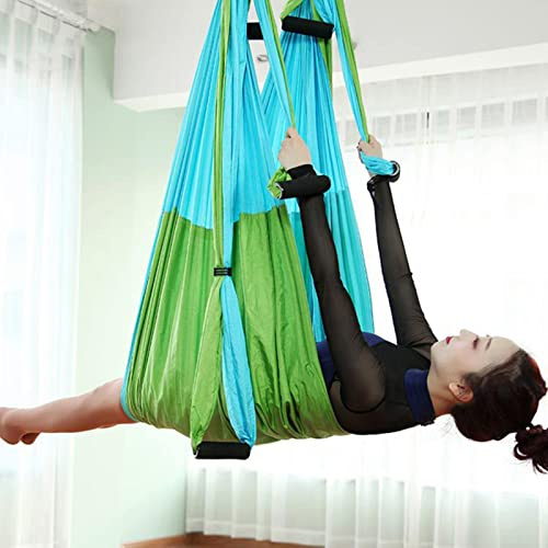 Aumotop Amaca per Altalena per Yoga Tessuti in Nylon Premium Esercizio Confortevole Yoga Aereo Fitness Appeso con Impugnatura Inversione Amaca con Imbracatura Altalena, Traspirante Resistente