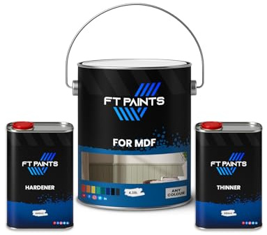 FabioT. FT Paints 5.50L Kit Fast-Drying Wood Paint with Gloss Finish for MDF- RAL 9011-Graphite Black