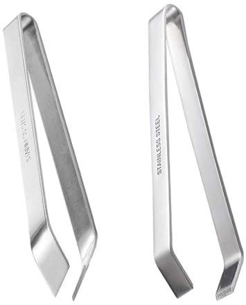 EIOLWJIEO Pinzas para espinas de pescado duraderas, de precisión y fáciles limpiar para quitar espinas pescado y pelar ajo en la cocina. Pinzas acero inoxidable.