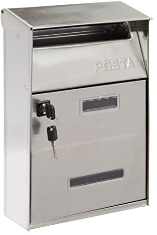 ARREGUI Up D-2010 Buzón Exterior de Acero Inoxidable Tamaño S (Correo DIN A5) | Buzón de Pared Pequeño | Buzón de Correo con Ventanas de Visualización | Anticorrosivo | Fácil de Instalar | INOX