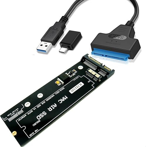 Sintech SATA Adapter Card with Usb SATA Cable,Compatible for 18pin SSD From 2010-2011 Macbook AIR A1369 A1370 A1377