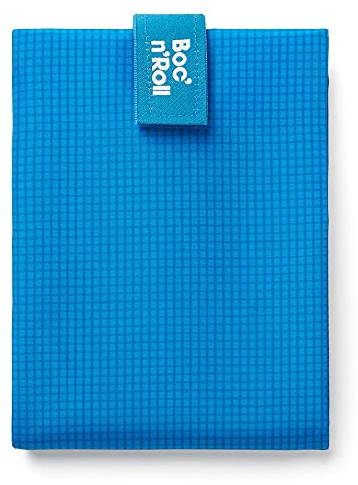 Roll'eat Boc'n'Roll - Porta Bocadillos Ecológica y Reutilizable sin BPA, Funda Bocadillo con Cierre Fácil Ajustable, Azul
