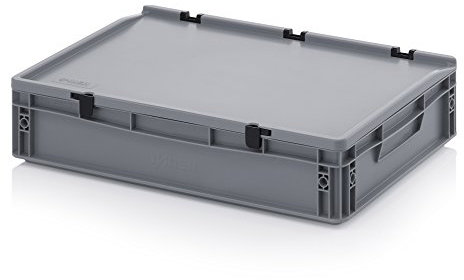 Auer Packaging Eurobehälter-Eurobox 60 x 40 x 13,5 cm mit Scharnierdeckel inkl. gratis Zollstock