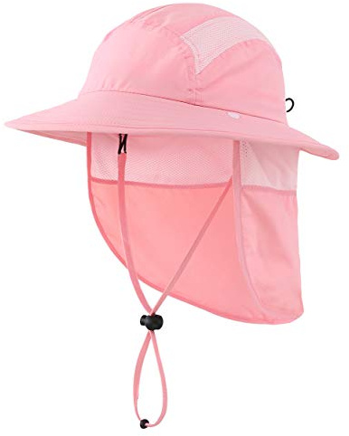 Magracy Kids Boys Outdoor UPF50+ Bucket Sun Hat with Neck Flap Wide Brim Sun Protection Hat