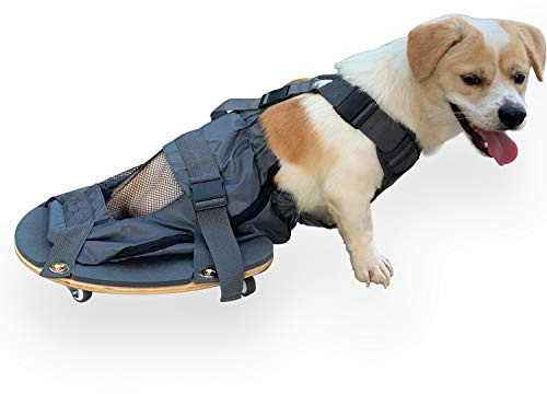 derYEP Pet Scooter Wheelchair for Rear Legs paralyzed Dog Protects Chest and Limbs… (XXS-Drag Bag)
