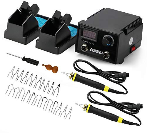 Brandmalmaschine für Holz, Brandmalgerät mit 2 Brandmalstiften für Handwerk, Skulptur (100 W, 23 Heizköpfe, einstellbare Temperatur von 100 bis 780 °C) – Pyrography Maschine