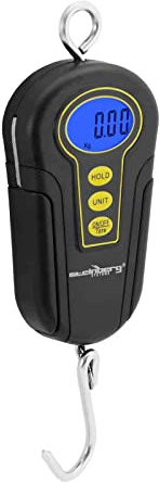 Steinberg Systems SBS-DFS-12 Hängewaage 50 kg / 20 g wasserfest Griff ausklappbar Kofferwaage Zugwaage