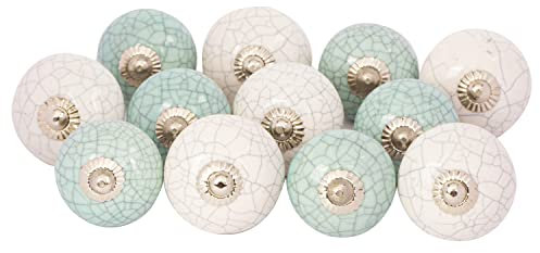 Shah Crafts.Ceramic Door Knobs Assorted Designs Handmade Door Knob Vintage Shabby Chic ForInterior Furniture, Cabinet Cupboard Wardrobe Drawers Pulls Handles