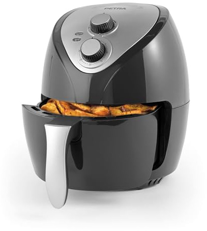 Petra PT5314HEVDEEU10 Friggitrice ad aria 3.2L, friggitrice per alimenti senza olio, vassoio rimovibile, circolazione dell'aria calda, riscaldamento rapido, timer 30 min, temperatura regolabile, 1300W