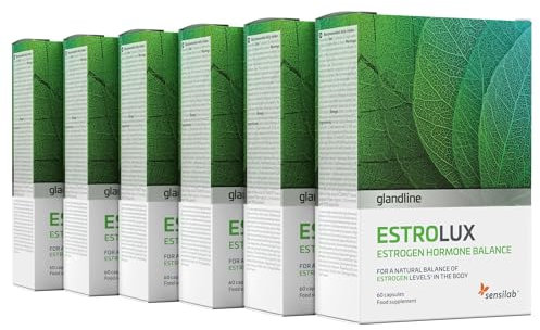 Chlorella, Jod, Vitamin B6, Rosmarin, Zitronenmelisse, Schwarzer Pfeffer – Östrogen Tabletten – Hormon Balance Frauen – PMS – 360 Kapseln für 6 Monate – EstroLux Sensilab