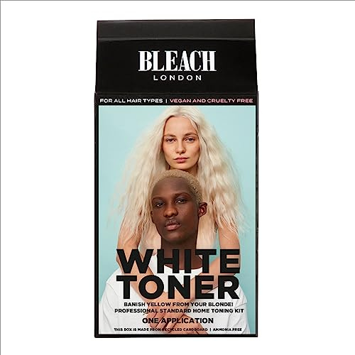 Bleach London White Toner Kit - Ammonia-Free - Ideal to Neutralise Brassy Yellow for Icy Blonde Finish - Perfect for Pale Yellow Bleached Hair (Complete Kit)