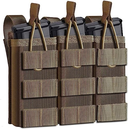 ACEXIER Molle tattico Borsa per caricatori Borsa Tripla per cartucce per Fucile, Pistola, Caccia, Paintball, portamagnesite. (Tan)