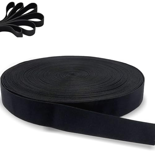 GOIEHIR Gummiband, 10 meter elastiskt band, gummiband bredd 20 mm, för byxgummi, hushåll gör-det-själv hantverk, svart