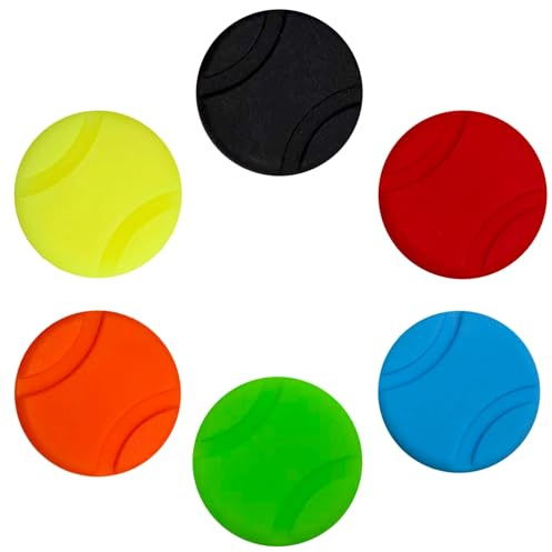 Tennis Dampener Cute/Funny 6 Pack Tennis Ball Tennis Racket Vibration Dampener Soft Silicone Tennis Racquet Shock Absorbing Tennis Damper Tennis Gift, Assorted Design (6 Pack Tennis Ball)