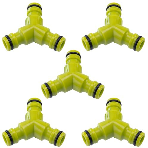 AERZETIX - C76732 - Lot de 5 Connecteurs raccords 1/2'' à 3 voies en Y pour tuyau d'arrosage - séparateur adaptateur rapide pour 3 tuyaux d'irrigation - en plastique ABS