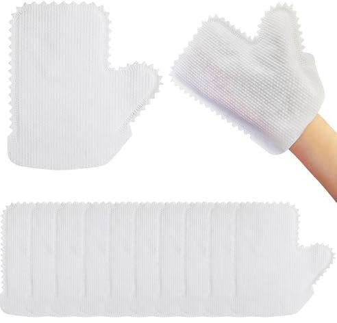 VOSSOT Gants anti-poussière réutilisables, lot de 30, taille M, blanc, motif à écailles de poisson, pour la maison, la cuisine et les animaux domestiques