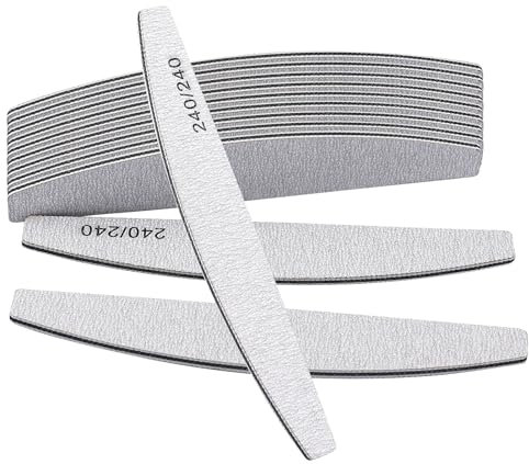 Lima per unghie, 12 pezzi, professionale, grana 240/240, lime per unghie naturali, set di lime per unghie, lavabili e riutilizzabili, per la cura delle unghie, per lo styling e lo styling