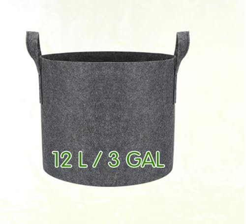 VIEWALL 12L Sac de Plantation Terre en Tissu avec Poignée,Sacs de Culture de Plantes Réutilisable pour Cultiver Pommes Terre,Tomates,Légumes,Fleurs,Un Pot de Jardin Épaissi et Aéré,5pcs Gris