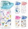 PLUSHCEWT Borraccia per Bambini 500 ml / 17,6 once Borraccia Bambini con cannuccia per la scuola Facile da aprire Serratura sicura Bottiglia sportiva senza BPA per ragazze Ragazzi (C)