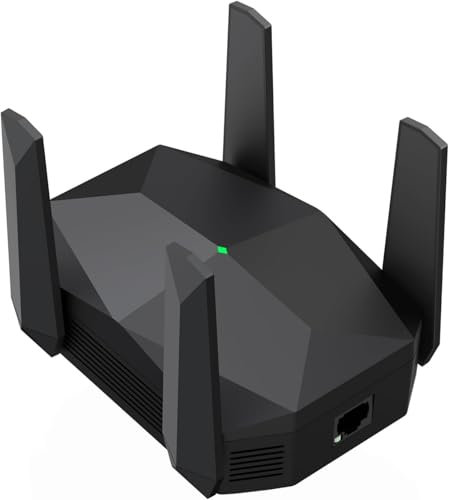 AX3000 Wlan Verstärker, WiFi 6 WLAN Repeater, Dual Band 5GHz bis 2400M, 2.4GHz bis 600M, WiFi Verstärker mit LAN Ethernet Anschluss, Kompatibel Allen WLAN Geräten, Deckt bis zu 350 ㎡ und 40 Geräte ab