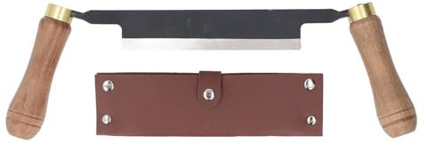 6 Draw Cutter Debarking Tool, Draw Shave Cutter Straight Drawknife Draw Wood Shaver, Thickened Tree Bark Removal Tool Bark Peeler Woodworking Tool with Leather Sheath