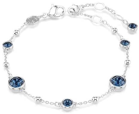 Swarovski Bracelet, de la collection Imber, de taille ronde, avec des cristaux bleus, en métal rhodié