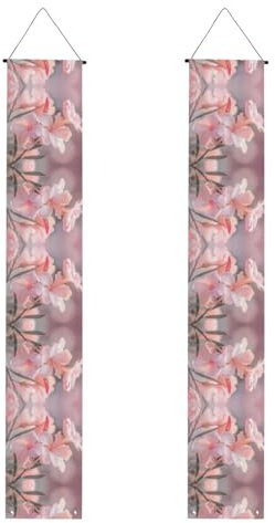 Bannière de porche WZYWHJ laurier rose imprimée décoration murale panneau de porte, pour extérieur et intérieur, cour, fête, 30,5 x 180,3 cm