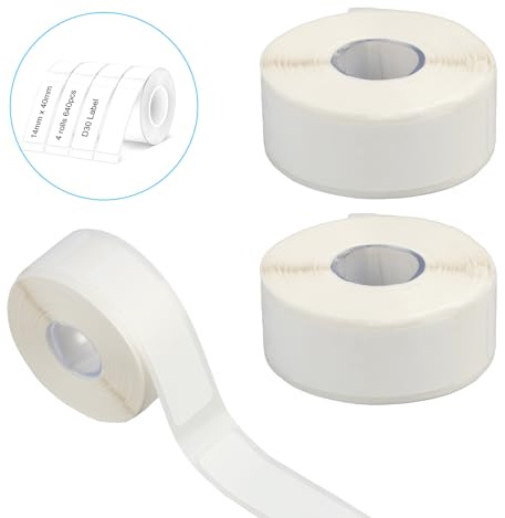 Självhäftande etiketter 40 x 12 mm, 160 etiketter/rulle x 3, universella etiketttryckband för kontor, skola och hemorganisation
