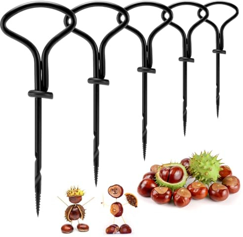 5 pezzi Trapano Castagno Set, Trapano a Mano per Castagne, Castagne Trapano, 1.5/2/3/4/5/6MM Trapani a Mano Set Artigianale Castagno, Artigianato per Castagne per DIY, Decorazione