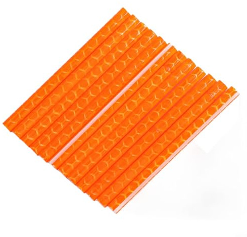 Yhenlovtt Paquete de 12 luces reflectantes para radios de bicicleta, reflectores de seguridad con clip de tubo ABS para ruedas de bicicleta en varios colores (rojo, naranja, azul, amarillo)