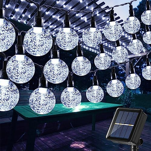 Moxled Luci Solari da Giardino per Esterni, 56ft/17M 100 LED Luci Solari a Stringa Impermeabili, Luci Fatate Decorative a Sfera di Cristallo Alimentate a Energia Solare per Interni/Esterni per