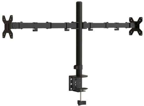 Genérico Soporte para Monitor Doble Acero Negro VESA 75/100 mm,Electrónica,Vídeo,Accesorios de vídeo,Accesorios y Piezas para televisores,Soportes para monitores y televisor,Negro,3.37 kg,358002