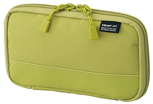 Lihit Lab Compact Pen Case (Pencil Case), Water & Stain Repellent,3.5 x 6.5'', Green (A7687-6),Yellow Green