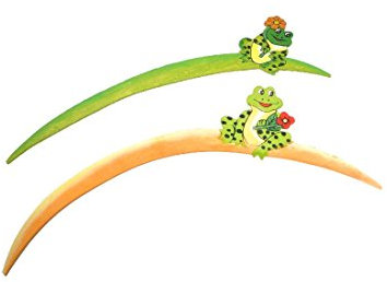 Bellaflor Stecker mit Frosch / 12 Stück/Holz/Blumenstecker