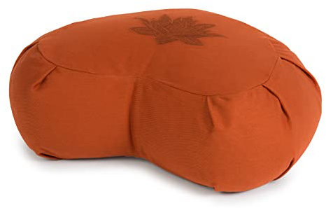 Yoga Studio ZAF/CRES/Terra/Lot/YS, Meditazione Cuscino Mezzaluna Zafu Grano Saraceno-Foglia di Loto-Terracotta Unisex-Adulto, Standard