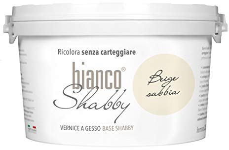 bianco Shabby® Beige Sabbia (Sand Beige) Water-Based Chalk Paint for All Surfaces – Extra Matt Finish (2.5 Litres)