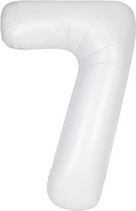 Unique Party 13967 - Riesenzahl 7 Luftballon - 86 cm - Matt Weiß