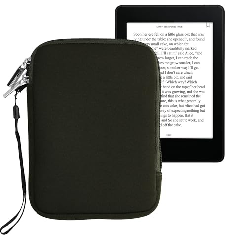 kwmobile Funda Universal para e-Book - Estuche de Neopreno con Cierre de Cremallera para e-Reader - Carcasa en Verde Oscuro