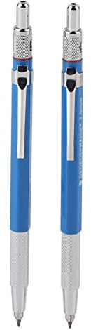 Tissting 2 stycken 2 mm metalltryckblyertspennor set, Pennor Blyertspennor, Mekanisk metalltryckpenna markör, Konstnär snickarpennor för ritning, design, proofing, skrivning