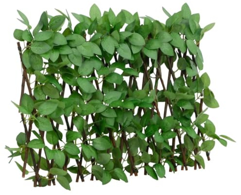 vidaXL Treillis de Lierre Artificiel Extensible, Écran de Clôture, Brise-vue d’Intimité, Décoration de Jardin Extérieur, Vert 180x30 cm
