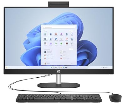HP All-in-One 24-cr0101ns - Ordenador de sobremesa de 23,8 FHD (Intel Core i3-N300, 8GB RAM, 512GB SSD, Intel UHD Graphics, Windows) Black - Teclado QWERTY Español