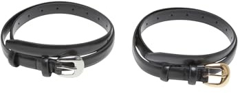 Urban Classics Chunky Buckle Slim Belt 2-Pack black/silver+black/gold, L/XL